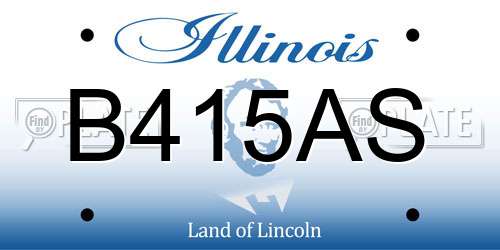 B415AS Illinois License Plate