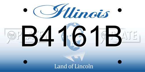 B4161B Illinois License Plate