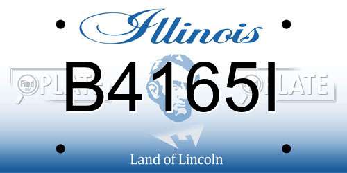 B4165I Illinois License Plate
