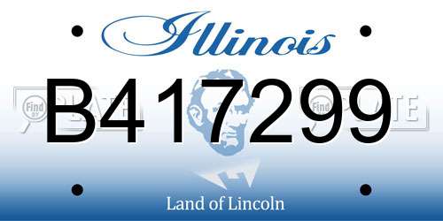 B417299 Illinois License Plate
