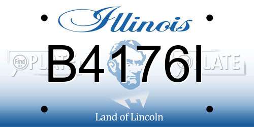 B4176I Illinois License Plate