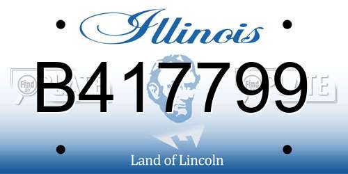 B417799 Illinois License Plate