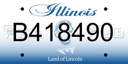 B418490 Illinois License Plate