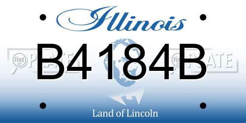 B4184B Illinois License Plate