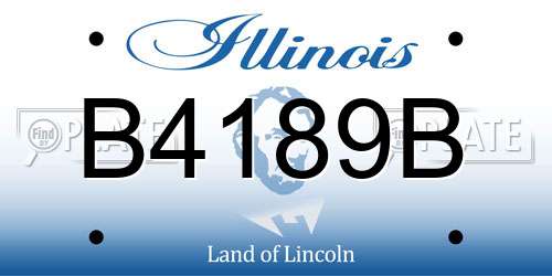 B4189B Illinois License Plate