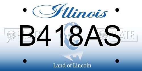 B418AS Illinois License Plate
