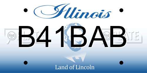 B41BAB Illinois License Plate