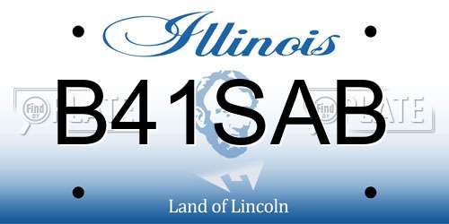 B41SAB Illinois License Plate