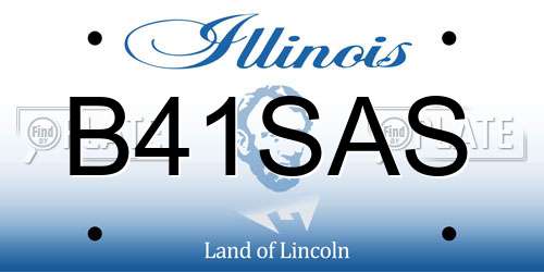 B41SAS Illinois License Plate