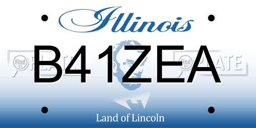 B41ZEA Illinois License Plate