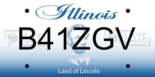 B41ZGV Illinois License Plate