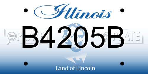B4205B Illinois License Plate