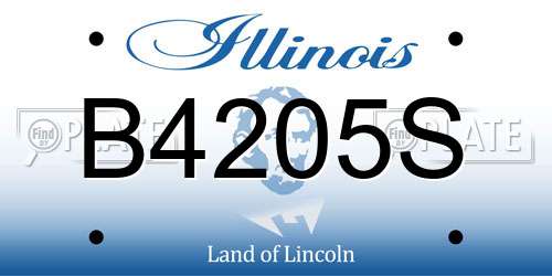 B4205S Illinois License Plate