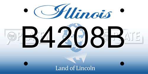 B4208B Illinois License Plate