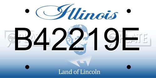 B42219E Illinois License Plate