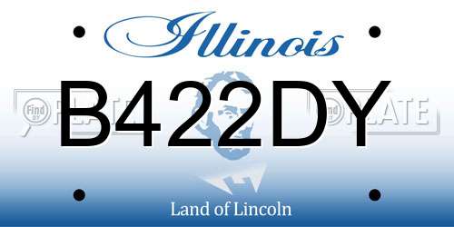 B422DY Illinois License Plate