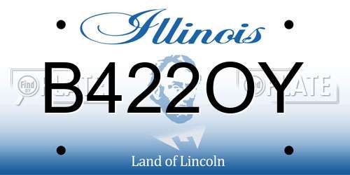 B422OY Illinois License Plate