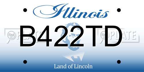 B422TD Illinois License Plate