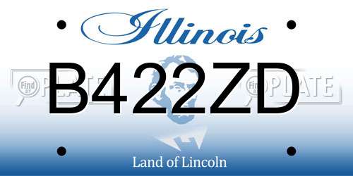 B422ZD Illinois License Plate
