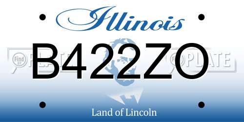 B422ZO Illinois License Plate