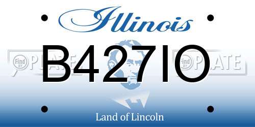 B427IO Illinois License Plate
