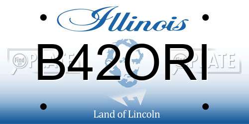 B42ORI Illinois License Plate