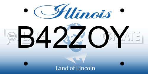 B42ZOY Illinois License Plate