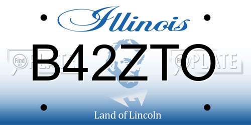B42ZTO Illinois License Plate