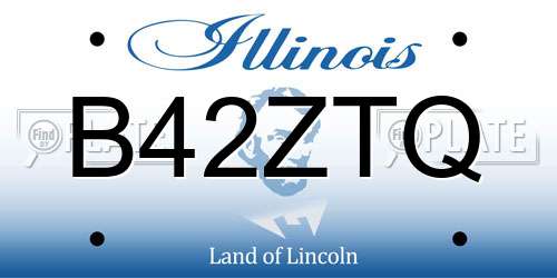B42ZTQ Illinois License Plate