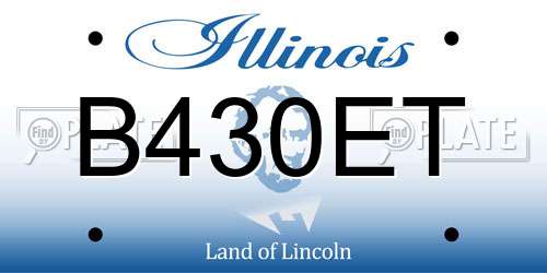 B430ET Illinois License Plate