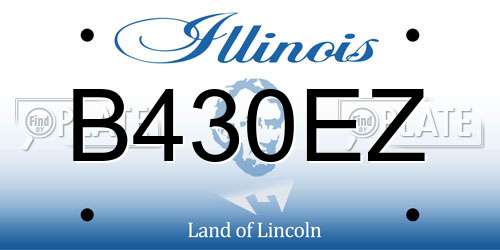B430EZ Illinois License Plate