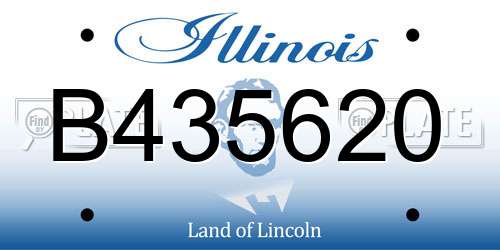 B435620 Illinois License Plate