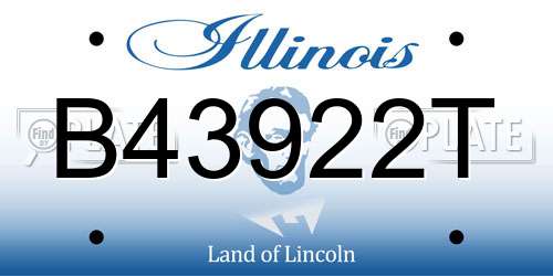 B43922T Illinois License Plate