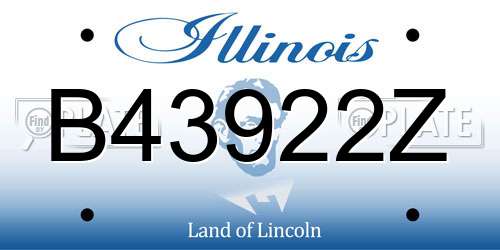 B43922Z Illinois License Plate