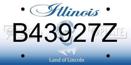 B43927Z Illinois License Plate