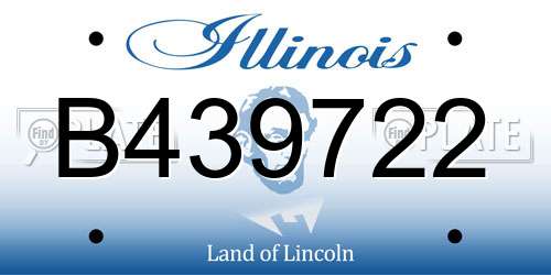 B439722 Illinois License Plate
