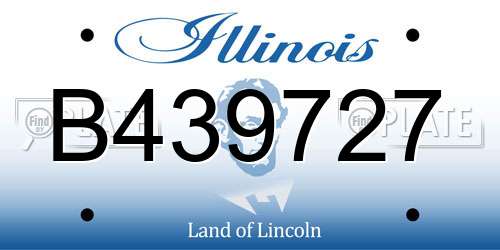 B439727 Illinois License Plate