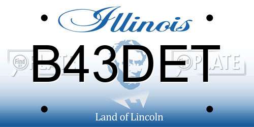 B43DET Illinois License Plate