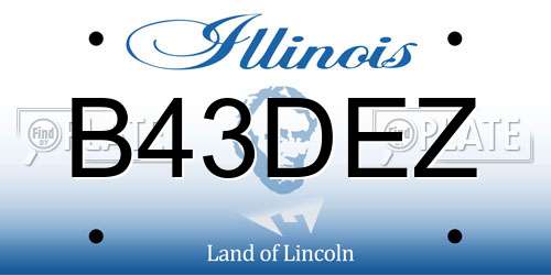 B43DEZ Illinois License Plate