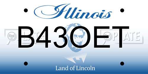 B43OET Illinois License Plate