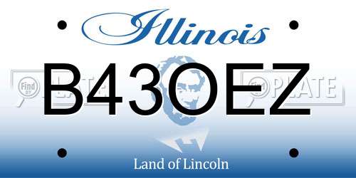 B43OEZ Illinois License Plate