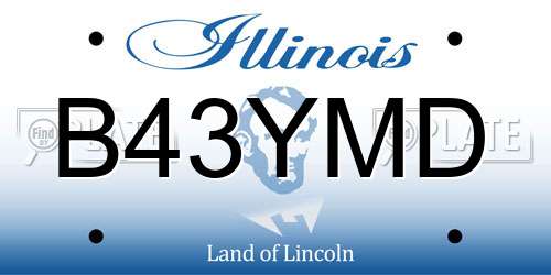 B43YMD Illinois License Plate
