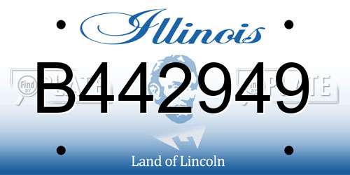 B442949 Illinois License Plate