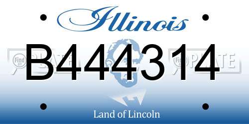 B444314 Illinois License Plate