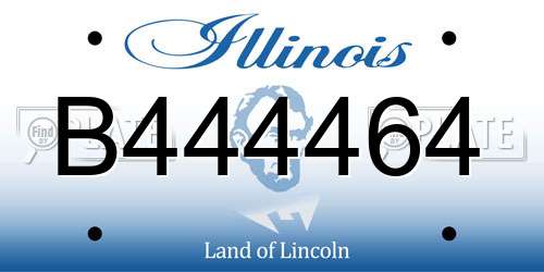 B444464 Illinois License Plate