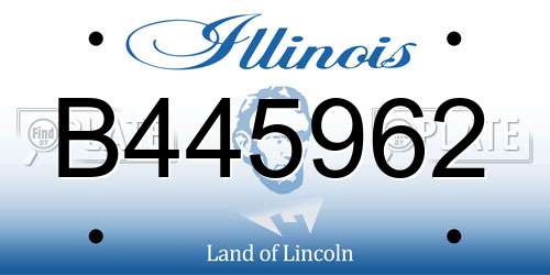 B445962 Illinois License Plate