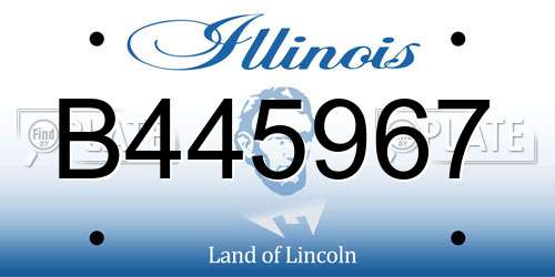 B445967 Illinois License Plate