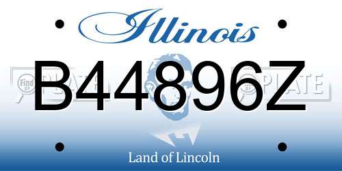 B44896Z Illinois License Plate