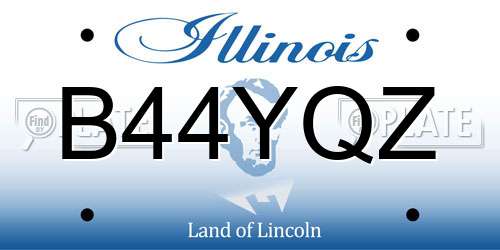 B44YQZ Illinois License Plate