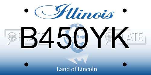 B450YK Illinois License Plate